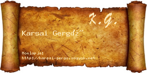 Karsai Gergő névjegykártya
